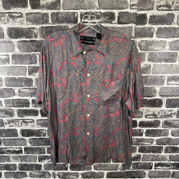 NWT All Saints Oslo Paisley Short Sleeve Shirt - size M - Picture 7 of 14